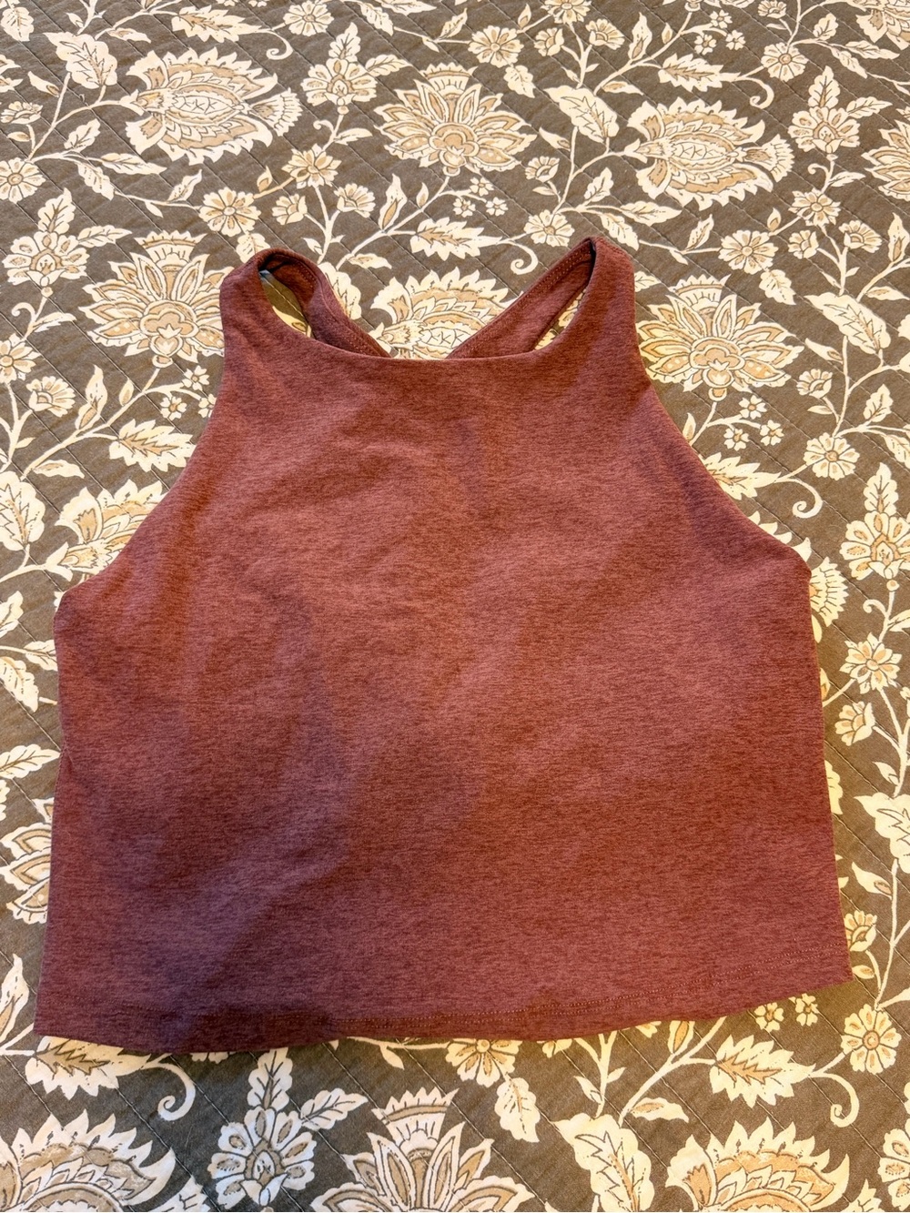 Beyond Yoga Refocus Crop Tank, Rose Brush Heather Medium